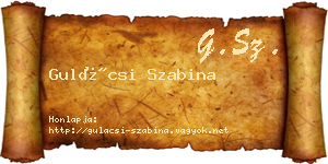 Gulácsi Szabina névjegykártya